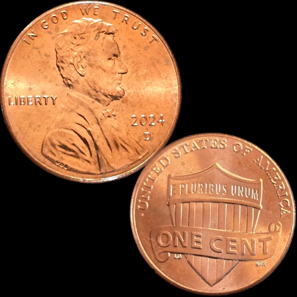 2024d Lincoln Shield Cent Penny Cud on Rim Doubled Die Variety Error Coin READ